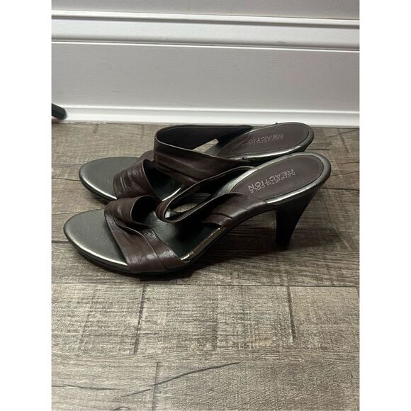 Kenneth Cole brown leather wedge heels size 9 - Picture 2 of 5